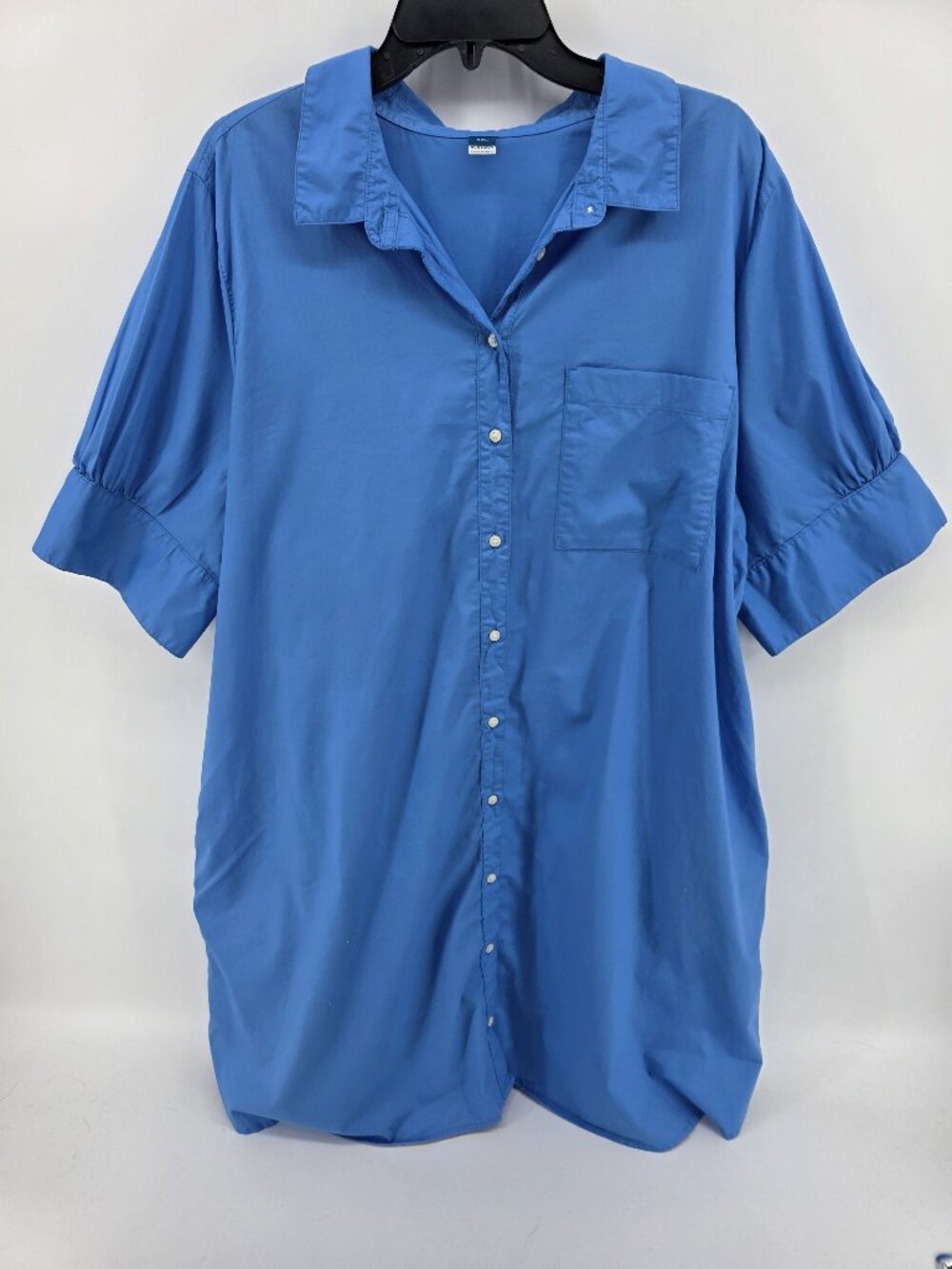Old Navy Blue Cotton Button-Down Shirt Dress – Size XXL – Short Sleeve